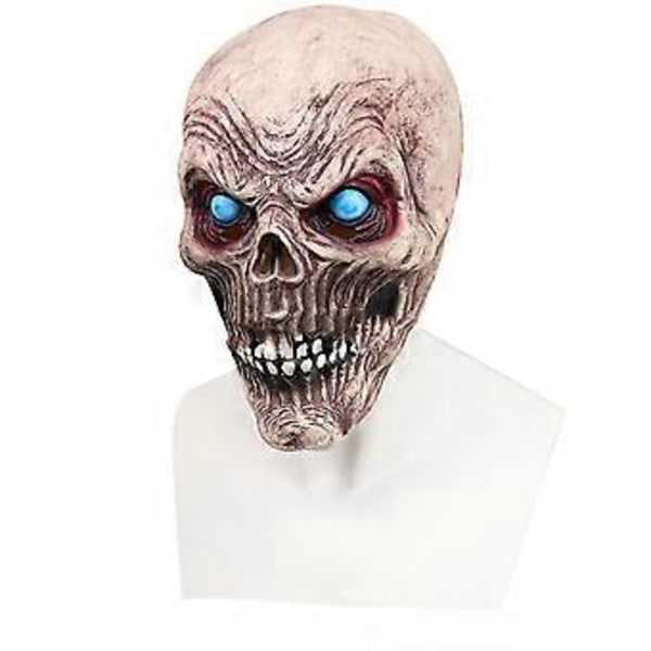 Blåøjet kranie maske Halloween Dekoration Horror Skelet Maske Spøgelse Skelet Maske Cosplay Ghostface Masker Rekvisitter