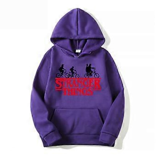 Stranger Things Tema Tonåringar Män Hoodies Långärmad Huvad Tröja Pullover Toppar 1(S Lila)