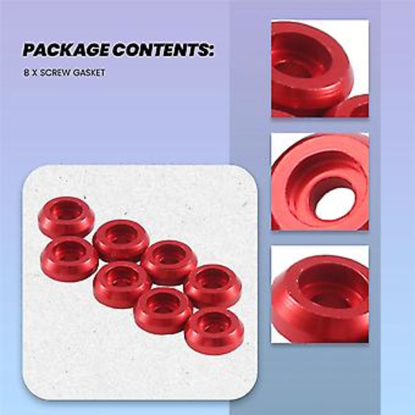 8 stk. Metall Koble Stang Skrue Pakning Shim Skive Hvile for C14 C24 C34 C44 MN D90 D91 D99S RC Bil,