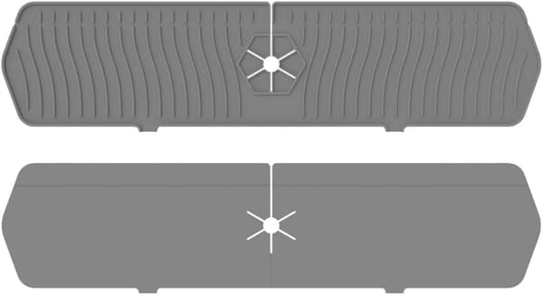 1PCS Faucet Cushion, Kitchen Sink Backsplash, Large Gray Silicone