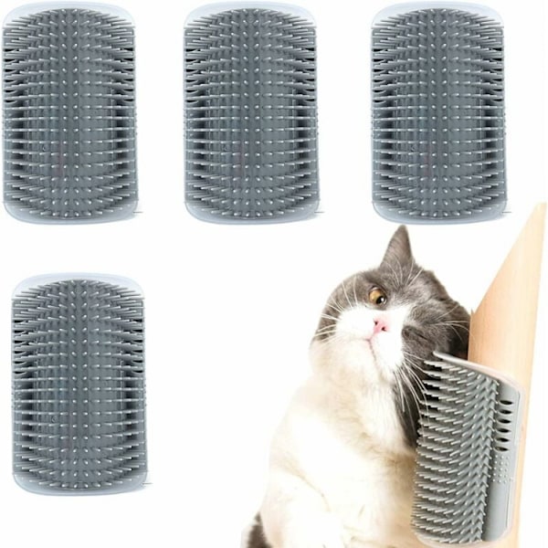 4pcs Self-help Cat Brush, Cat Head Massager with Cat Grass for Ma