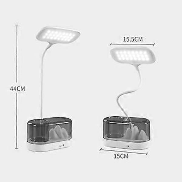 3 i 1 LED Skrivbordslampa Intelligent Nattlampa Pennhållare Läsning Ögonskyddslampa för Sovsal Sovrum Kontor
