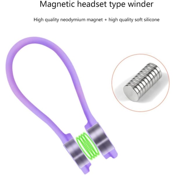 10 st Återanvändbara silikonbuntband Multi-Color Magnetic Cable Cl