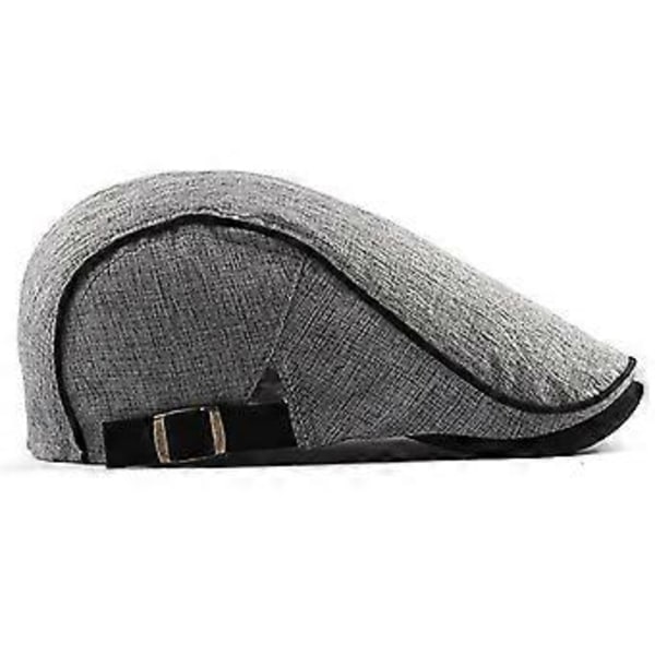 Herre Retro Flat Cap Beret Cabbie Ivy Hatte Country Peaky Newsboy Gatsby Golf Driving Caps (Lysegrå)