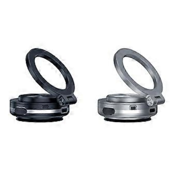Sähköinen tyhjiömagneettinen auton puhelinteline - 360 astetta kiertävä magneettinen puhelinpidike, vahva magneettinen ote autoon, keittiöön, kuntosalille, kylpyhuoneeseen, suihkuun (harmaa)