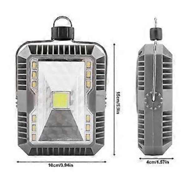 Ladattava ulkokäyttöön tarkoitettu COB LED aurinkovalo USB-latauksella, retkeilylamppu hätätilanteisiin ja vaelluksille