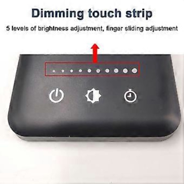 LED Skrivebordslampe, Touch-kontrol med hukommelsesfunktion, øjenvenligt LED-panel, dæmpbar til hjemmekontor, sengebord og kommodebelysning