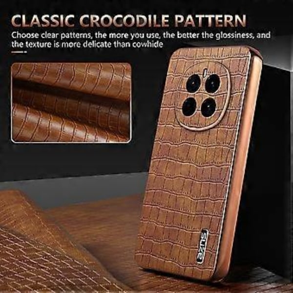 AZNS For Honor Magic7 5G Etui Elektroplettering Krokodille Tekstur PU+TPU Telefon Cover (Style A)