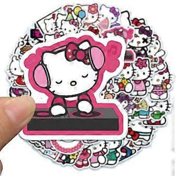 50 kpl Hello Kitty -tarroja pakkaus Kitty White -teema Vesitiiviit tarrat tarrat kannettavalle tietokoneelle vesipullolle rullalautailulle matkalaukulle auton puskuriin Hello Kitty -tarrat