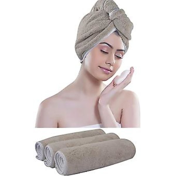 Mikrofiber Turban Håndklæde til Krøllet Hår Absorberende Hoved Håndklæde Stor Super Blød til Krøllet Kvinder Gave