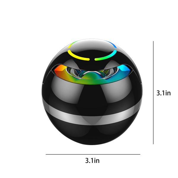 Kula Bluetooth-högtalare Mini Bärbar Utomhus Hushåll Bluetooth Plug-In-kort FM Handsfree-samtal Funktion Med Färgglad Andningslampa Black