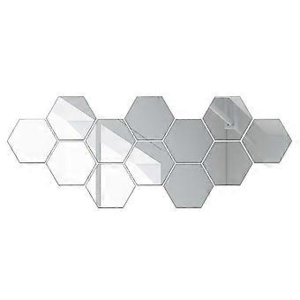 Hexagon Akryl Spegel Väggdekor, DIY Kombinationsmönster För Vardagsrum Kök Sovrum TV Bakgrund Soffvägg Fönster Dörrar (Reflekterande Spegel