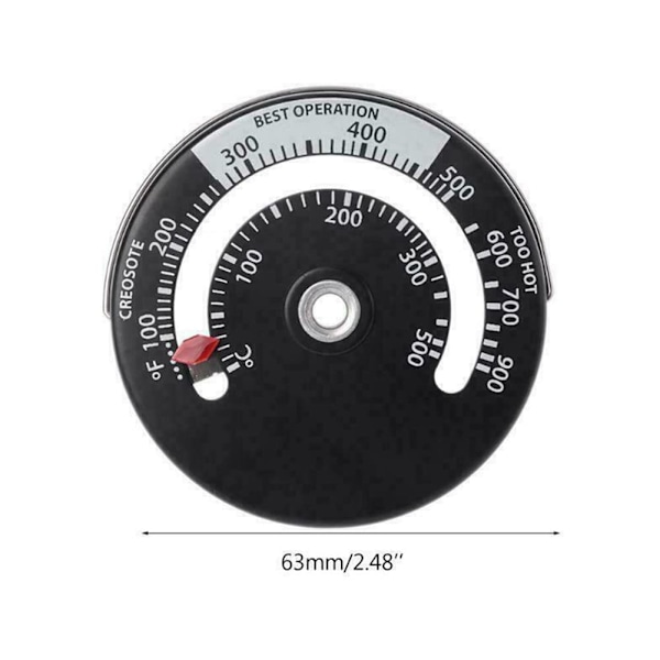 Magnetisk Spis Termometer Eldstad Rör Termometer för Runda