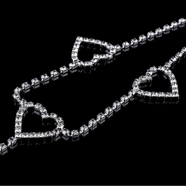 Rhinestone Kroppskedja Bälte Kristall Midjekedjor Hjärta Hänge Su