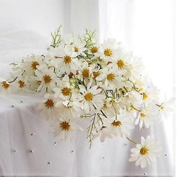 Konstgjord prästkrage i siden, plast, mjuk, lätt att rengöra, attraktiv, dekorativ, falska vildblommor för vardagsrum, köksdekoration