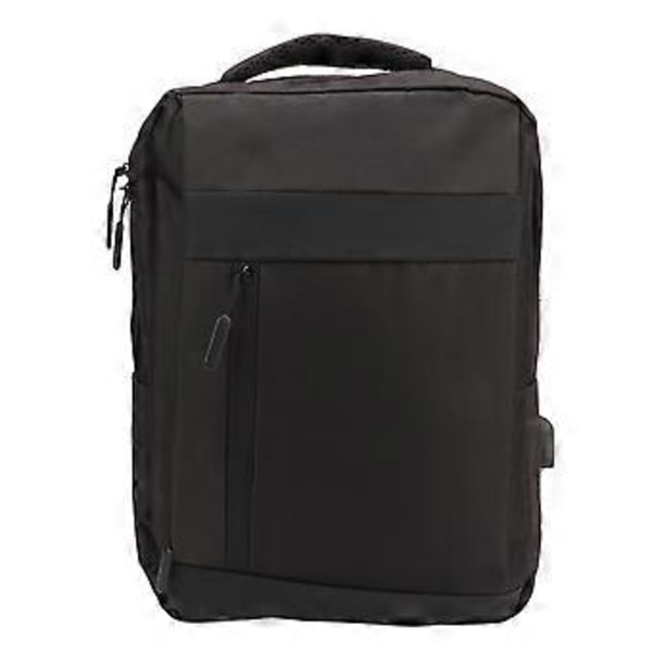 Extra Stor Laptopryggsäck Rese Laptop Multi Lager Hög Kapacitet Affärsväska med USB Laddningsport för Unisex Svart