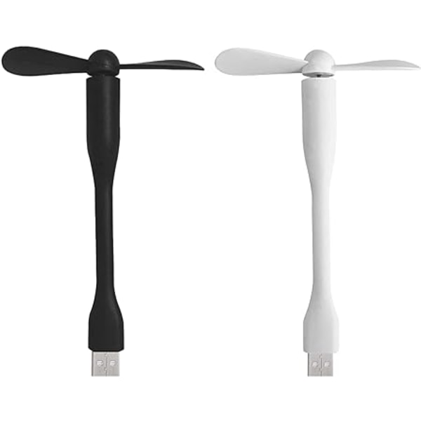 2 stk bærbar USB blæser, 360° justerbar USB blæser, lydløs blæser, USB