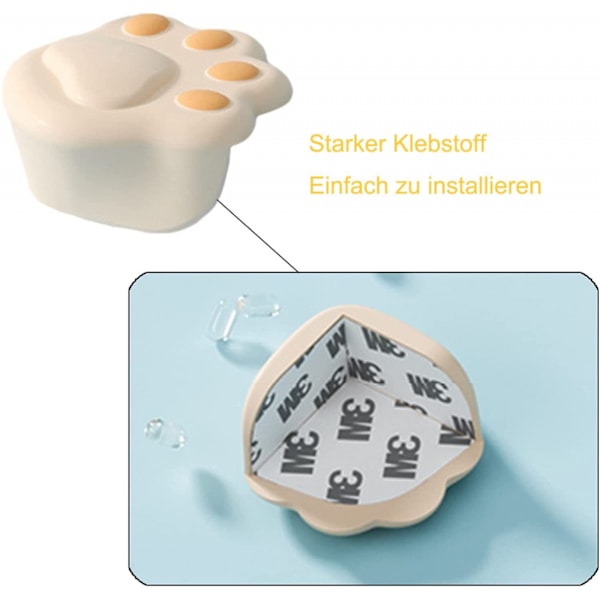 Barnevennlig silikon myk hjørnebeskytter søt kattepoteform 4