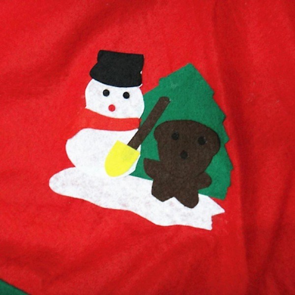 Rund julgransmatta basmatta jul snögubbe golvskydd hem S