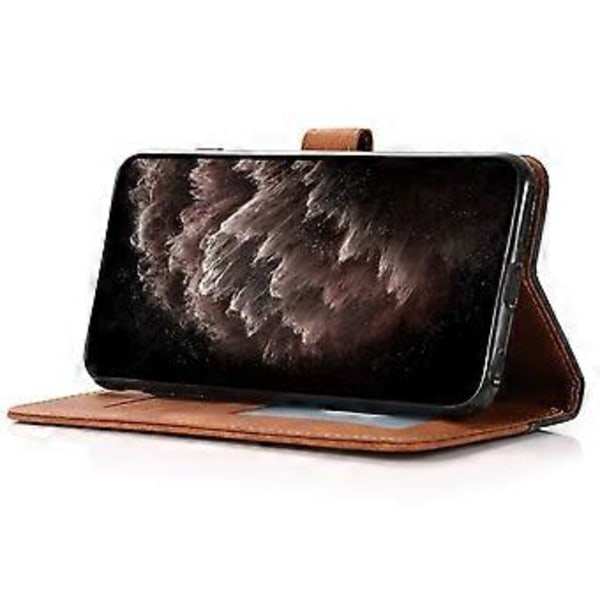 Fodral för Samsung Galaxy A26 5G Färgskarvning Plånboksställ Läder Telefonfodral med Handledsrem (Stil A)