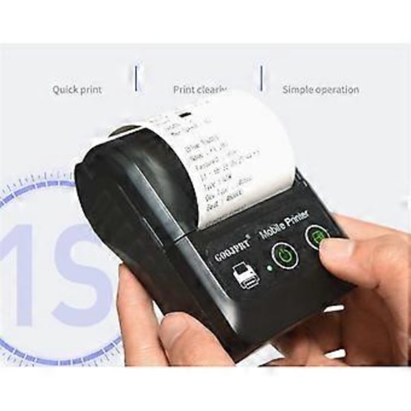 GOOJPRT Mini Kannettava Bluetooth Lämpökuititulostin Yhteensopiva Monen Järjestelmän Kanssa POS-laitteeseen