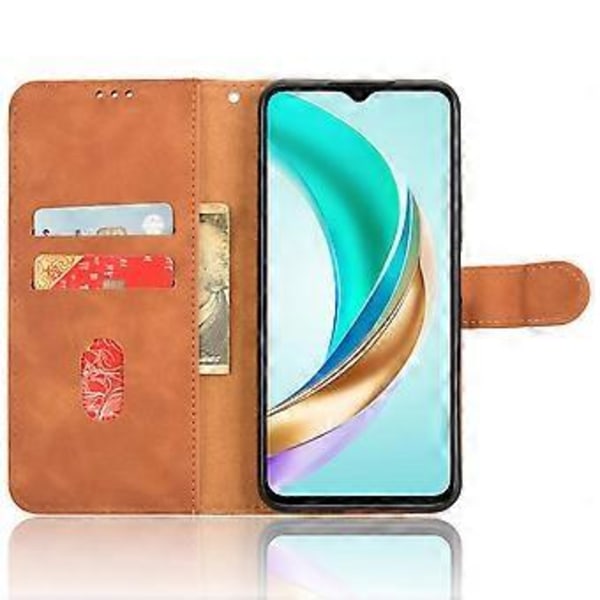 För Honor X6b 4G Läderfodral Hudkänsla Anti-Fall Plånbok Flip Telefonfodral (Stil E)