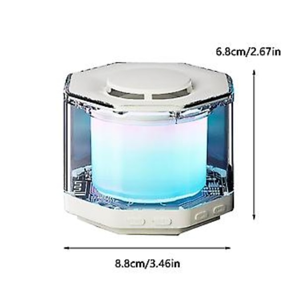 Subwoofer Ulkoilma Mini Värillinen Valo Kristallilasi Langaton Bluetooth-kaiutin WH