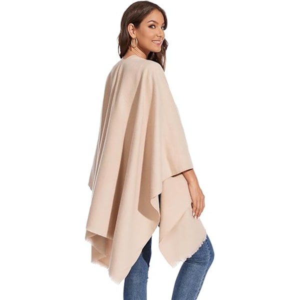 Elegant Sjal med Öppen Framkant, Mjuk Poncho för Kvinnor, Lämplig för Vår, Höst och Vinter