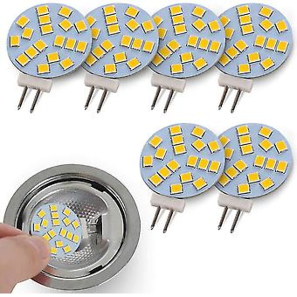 Varmt hvite G4 runde LED-lamper, 2W erstatter 20W base halogenpære, 12V AC/10-30V DC, G4 lyskilde for innfelt ( )