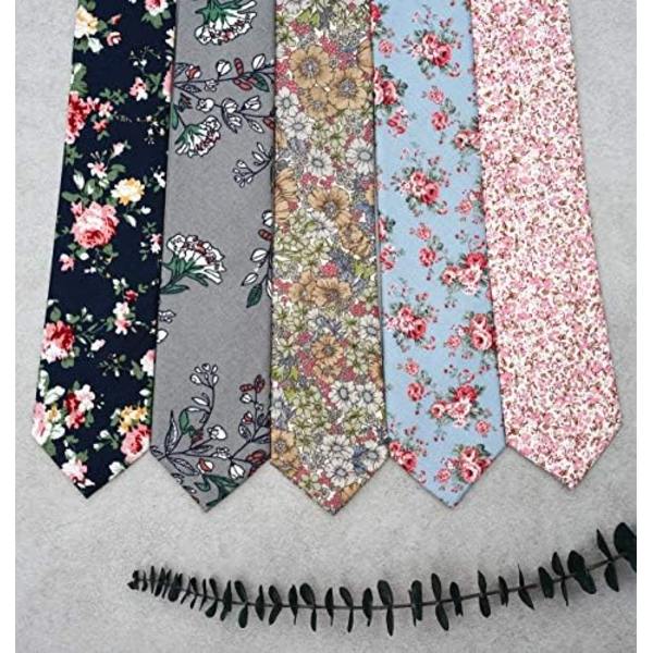 Blommig slips för män, smal blommig slips för bröllop, fest, aktiviteter, smal slips i bomull