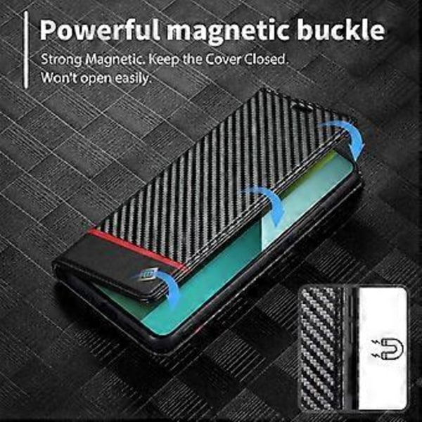 LC.IMEEKE Xiaomi Redmi Note 13 Pro 5G/Poco X6 5G Nahkakotelo Hiilikuitukuvio Lompakkoteline (Vaakasuora Raita)