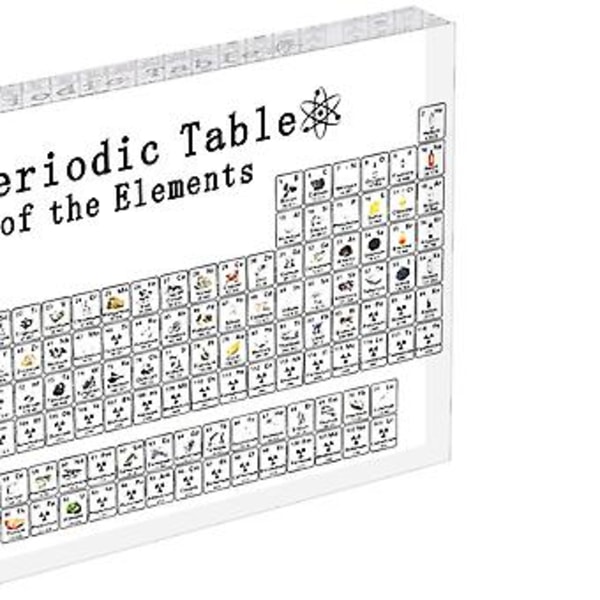 Akryl Periodisk Tabell Display Ingen Ekte Elementer Barn Undervisning Skole Dag Gave ( )