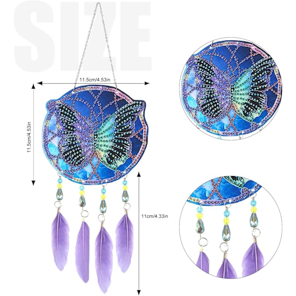 Diamantmaleri 5D Diamantmaleri Butterfly Suncatcher Crystal