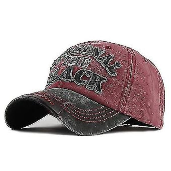 Retro Casual Vasket Baseball Cap (Sort Rød)