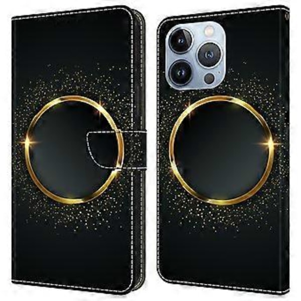Til iPhone 16 Pro Max Cover PU Læder Wallet Flip Cover med Støttefunktion (Style G)