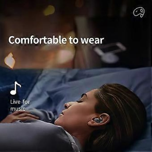 Trådlösa Bluetooth Sport In-Ear Silikon Mini Bluetooth Hörlurar för Sömn (svart)