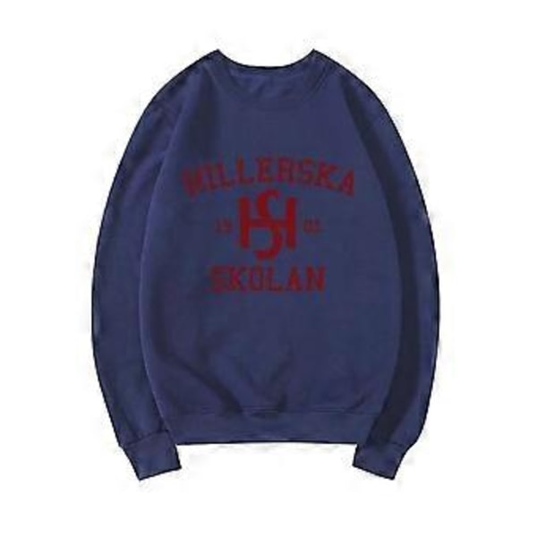 Young Royals Hillerska Skolan Collegepaita Hillerska Skolan Huppari Naisten Pitkähihainen Collegepaita Graafiset Hupparit Streetwear-topit (S laivastonsininen)
