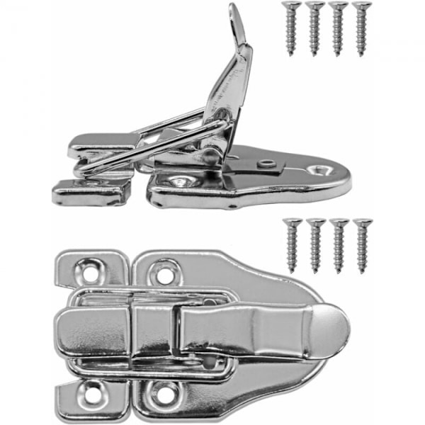 2-pack 62 mm x 40 mm silverlås för kistor, lådor, resväskor,