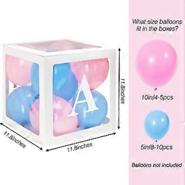 156 stk Brun Blå Ballong Girland Bue Sett og Baby Shower Hvit Klar Blokk Bokser med Bokstaver for Baby Shower Bursdagsfest Dekorasjoner