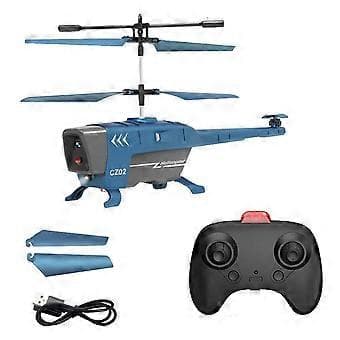 RC Helikopter 3.5Ch Fjärrkontroll Flygplan 2.4G Hovering Hinderundvikande Flygplan Leksak för Barn - Blå