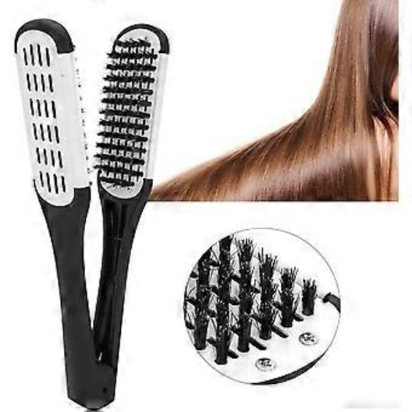 Professionel V-formet Hårstyling Kam, DIY Glatning Hårkam, Hårbørste, Dobbeltsidet Børste Kam Clip til Frisørsalon