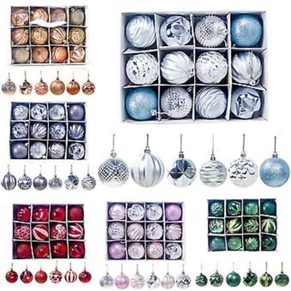 12 st/set Nyårsjulgranskulor Julgransdekorationer Hängande Ornament (Grön (12 st))