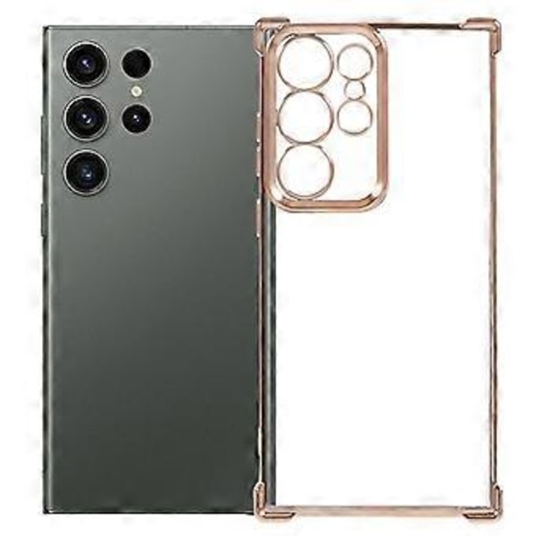 För Samsung Galaxy S23 Ultra TPU Skal Transparent Mobilskal Sidohjärta Tryckt (Stil A)
