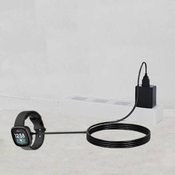 Oplader til Fitbit Versa 4 / Sense/Versa 3 / Sense 2 (2-pak/3,3Ft erstatning Fitbit Versa & Sense Smart Watch oplader dock stand opladningskabel