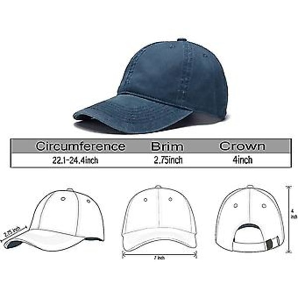 Mænd Kvinder Almindelig Bomuld Justerbar Vasket Twill Lav Profil Baseball Cap Hat (a1008) ( )