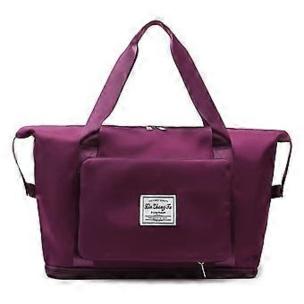 Stor Foldbar Rejsetaske med Tør- og Vådadskillelse Foldbar Rejseduffle (rød)