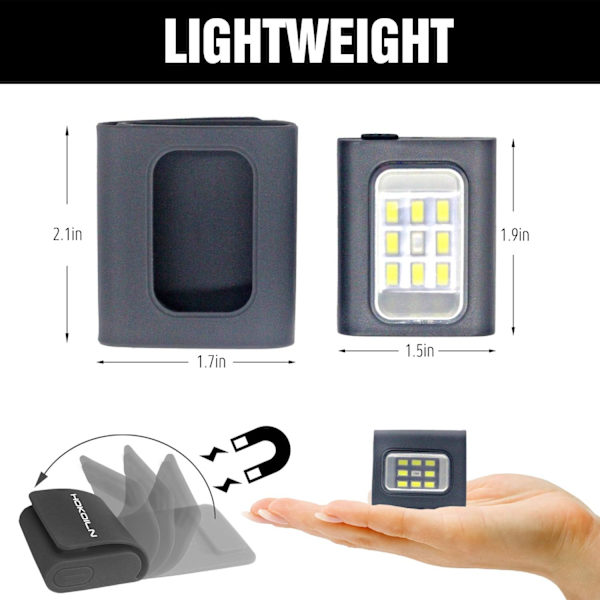 Utendørs nattløpslys, 2-pak LED-løpslys for løpere med oppladbart batteri for camping, fotturer, løping, jogging, utendørs eventyr