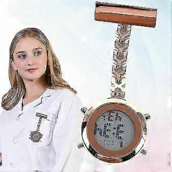 Sygeplejerskeur Vægur Nyt Multifunktionelt Metal Elektronisk Digitalt Display Brystur Alarm Timing