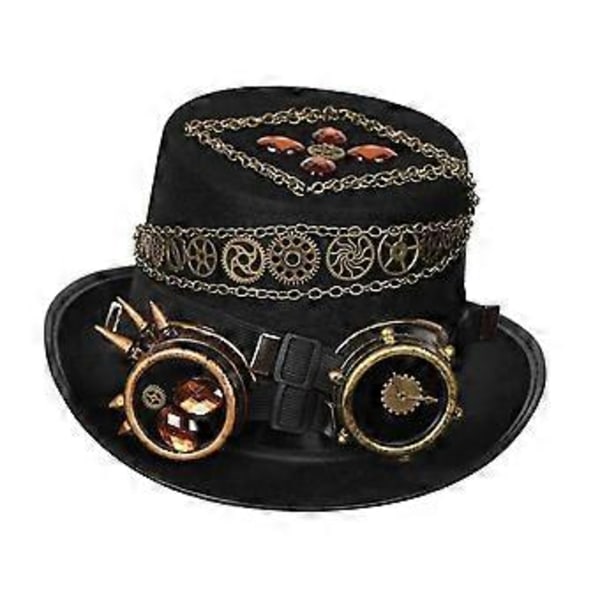 Steampunk Hög Hatt Gotisk Hög Hatt Män Kvinnor Huvudbonad Nyhet Steam Punk Hatt Halloween Kostym Hatt för Mardi Gras Cosplay Scenshow (60-61cm)