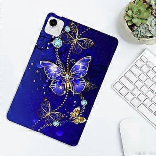 För Honor Pad X9a TPU Skal Mönstertryck Slim Tablet Skyddsfodral (Blå Fjäril)